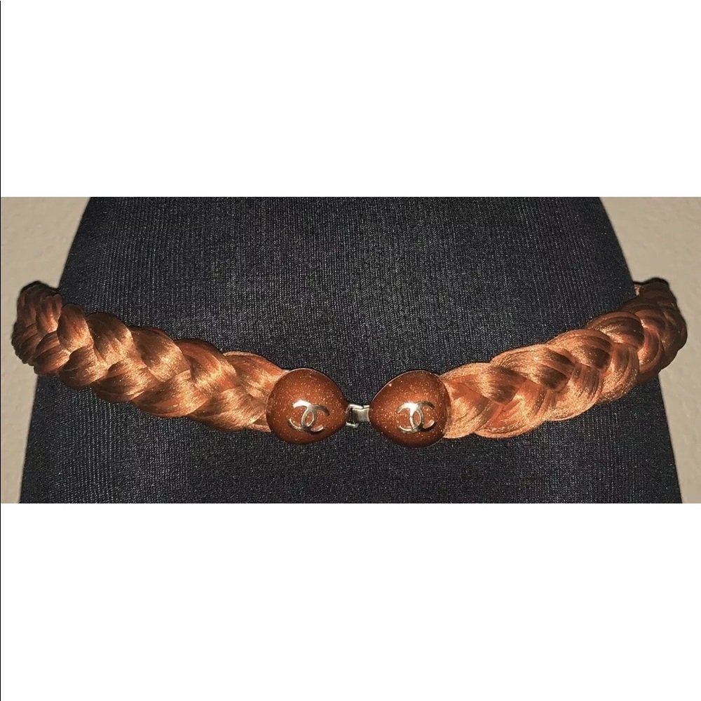 Chanel burnt orange silk belt. Size 30-34